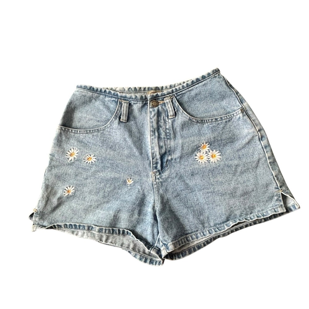 Vintage‎ County Seat Women's High Rise Denim Shorts Floral Embroidered Size 5/6